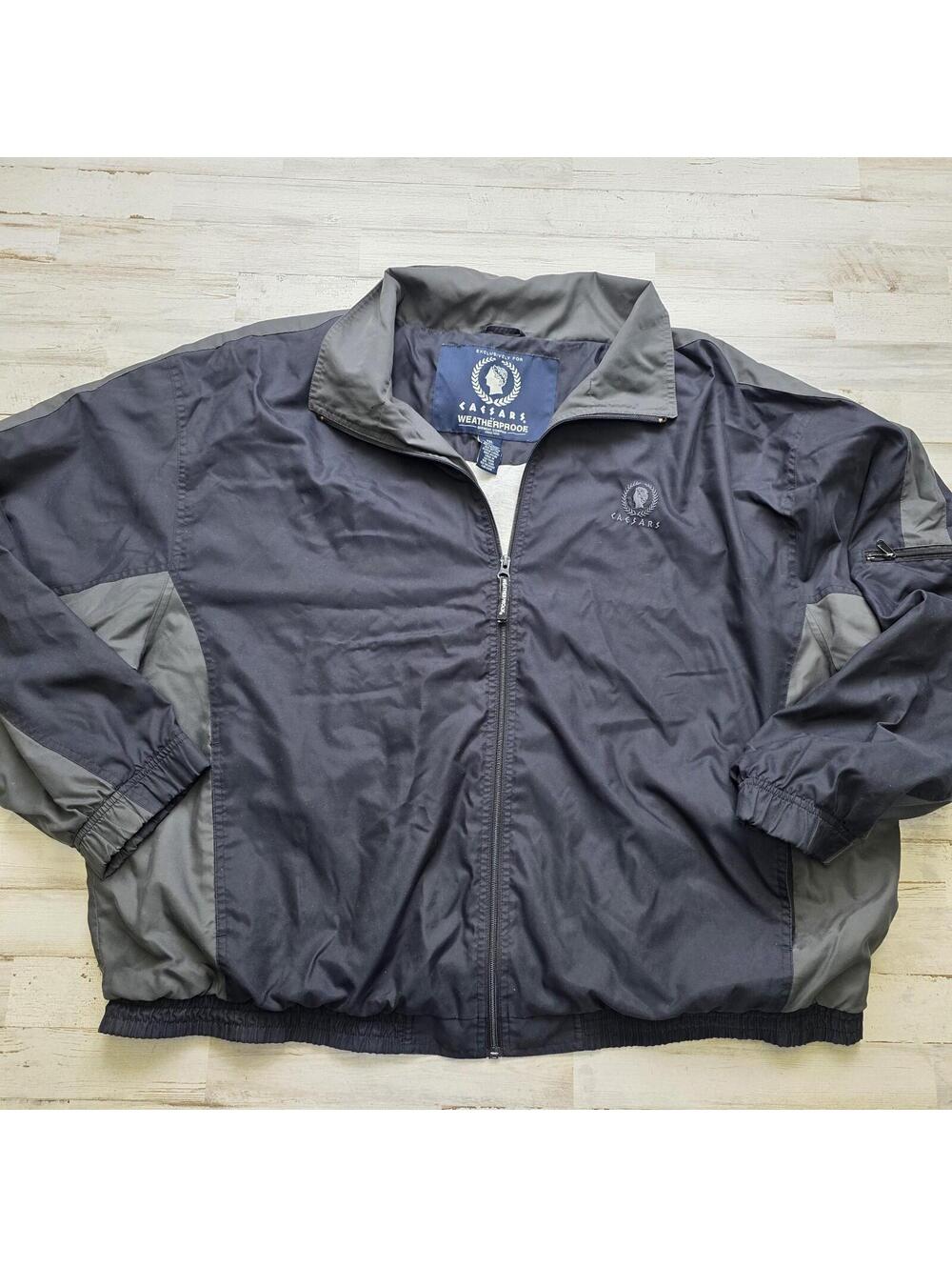 Vintage Weatherproof Caesars Palace Jacket Mens 3XL Lined Bomber Full Zip